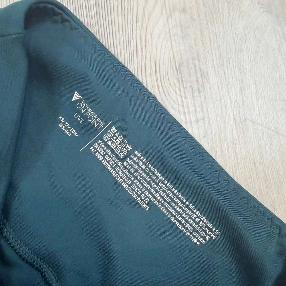 Victoria's Secret ON POINT Athletic Leggings Teal LIVE Flare Pants XS Ruched